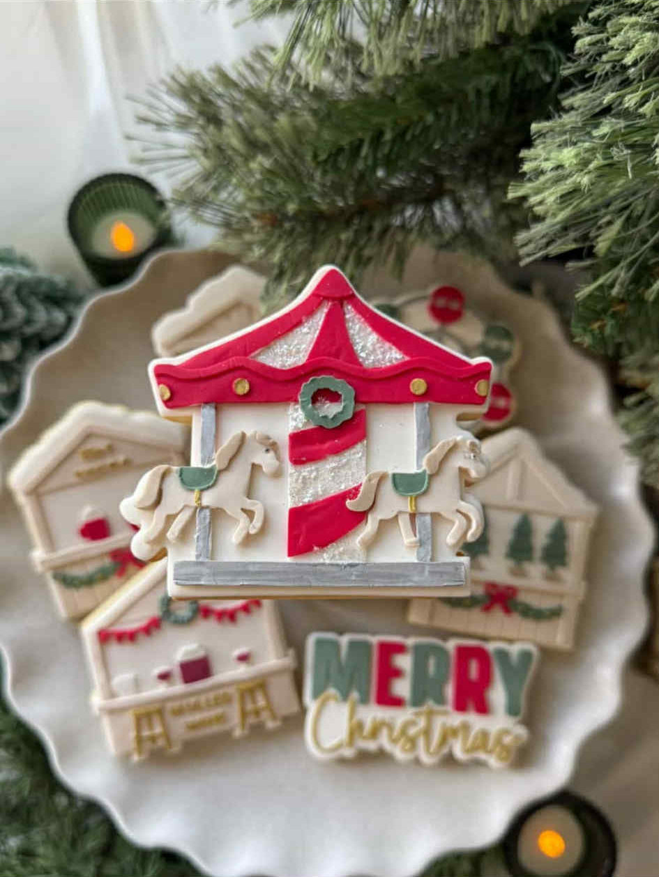 Christmas Carousel cookie cutter and stamp