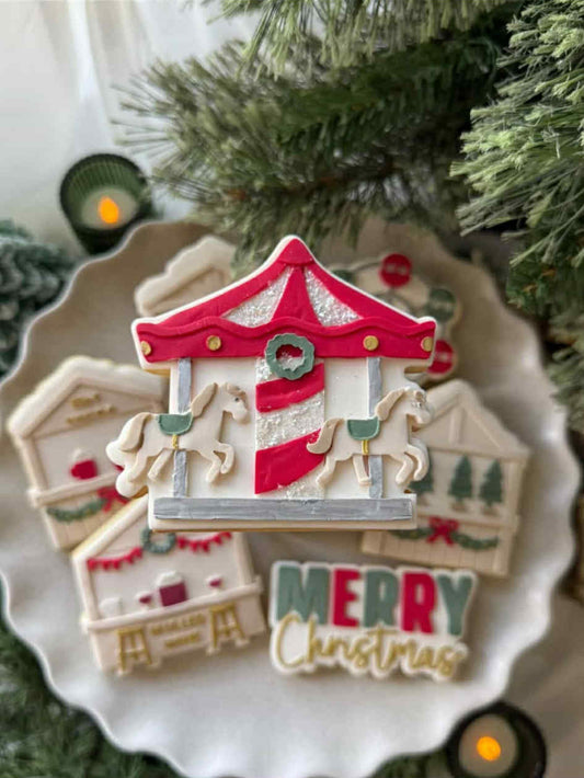 Christmas Carousel cookie cutter and stamp