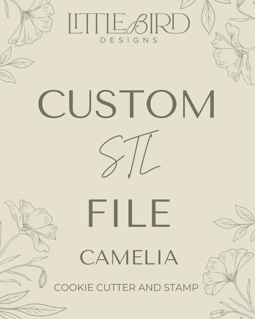 Camelia custom - Cookie Cutter & Stamp