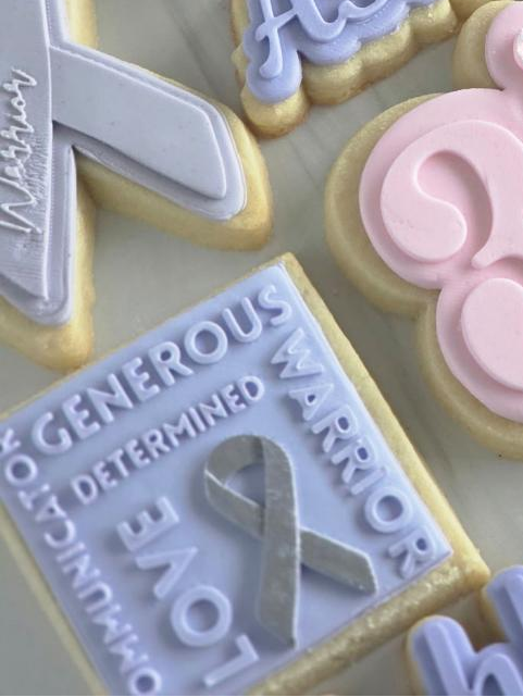 Cancer ribbon with writing - Cookie Cutter & Stamp