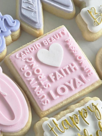 Cancer ribbon with writing - Cookie Cutter & Stamp