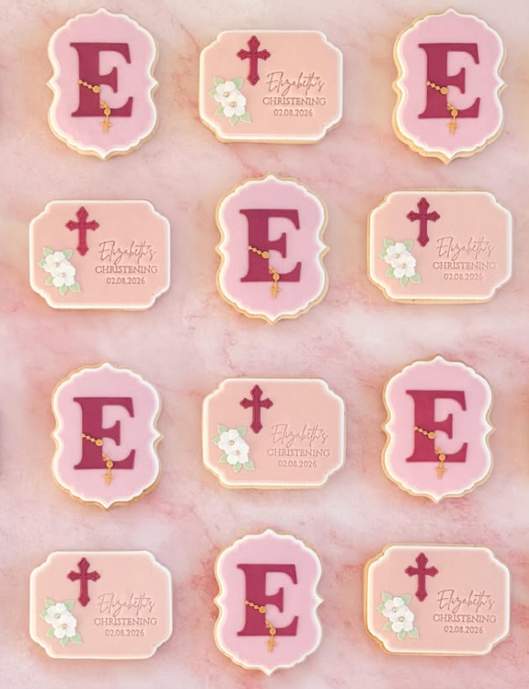 Initial with rosary beads- Cookie Cutter & Stamp