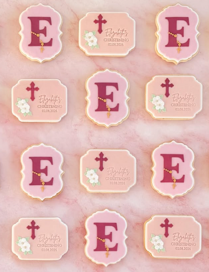 Initial with rosary beads- Cookie Cutter & Stamp