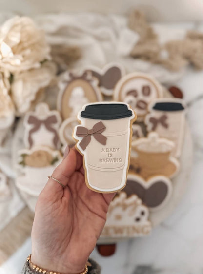 Coffee cup with bow - Cookie Cutter & Stamp