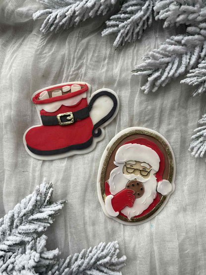 Santa Boot Hot Chocolate Mug Cookie Cutter & Stamp