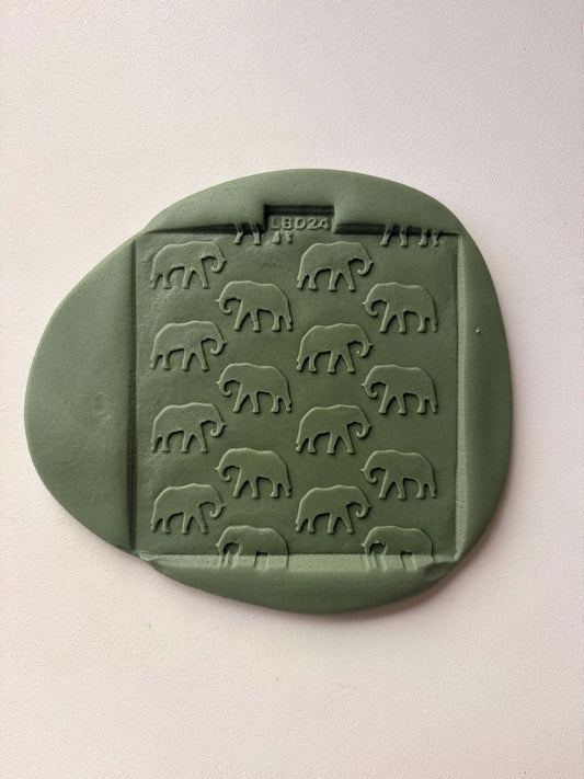 Elephant Pattern Plate - Cookie Cutter & Stamp