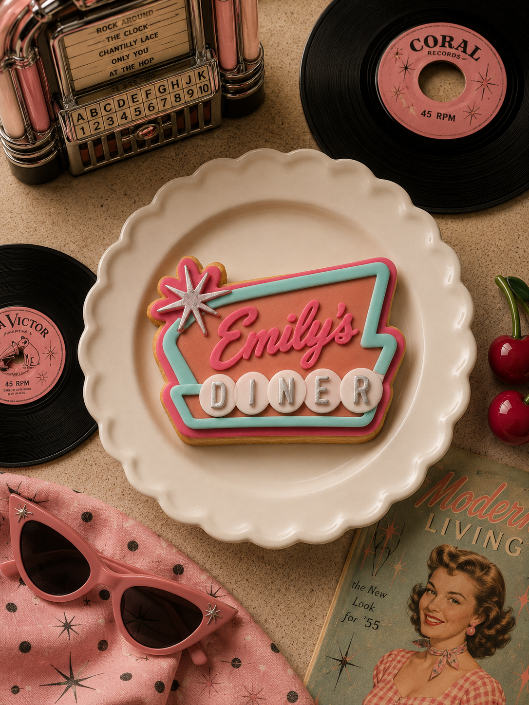 Custom Diner sign - Cookie Cutter & Stamp