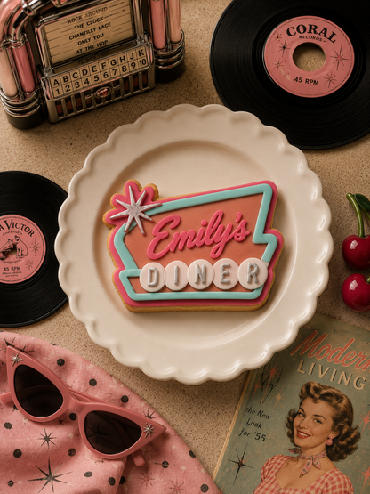 Custom Diner sign - Cookie Cutter & Stamp