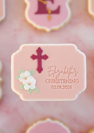 Frame with Flowers and cross - Cookie Cutter & Stamp