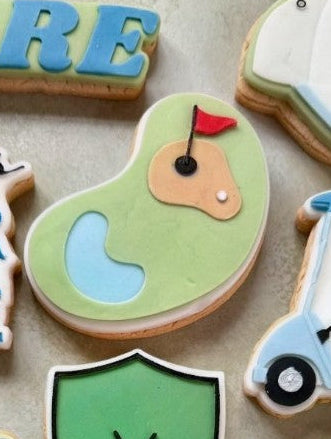Golf course cookie cutter and stamp