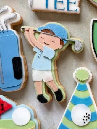 Golf boy cookie cutter and stamp