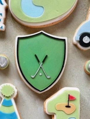 golf sheild cookie cutter and stamp