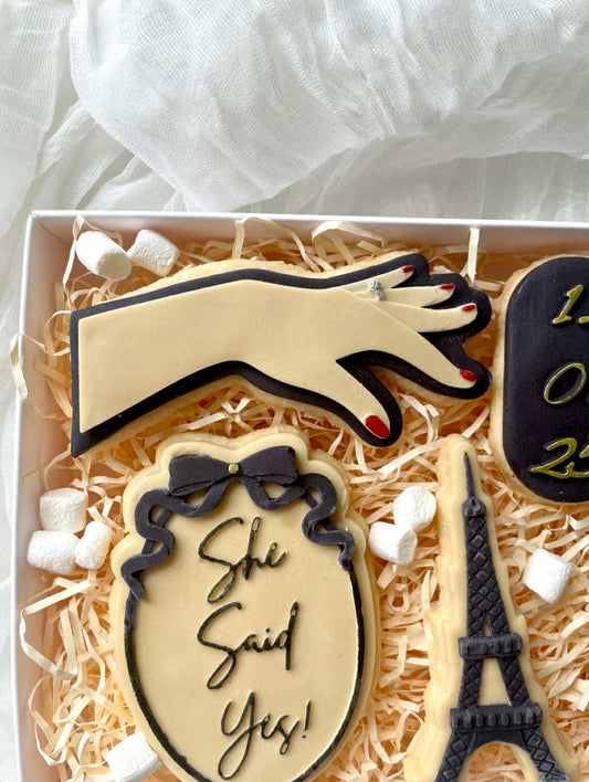 Extended hand with ring cookie cutter and stamp