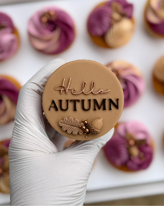 Hello Autumn Cookie Cutter & Stamp