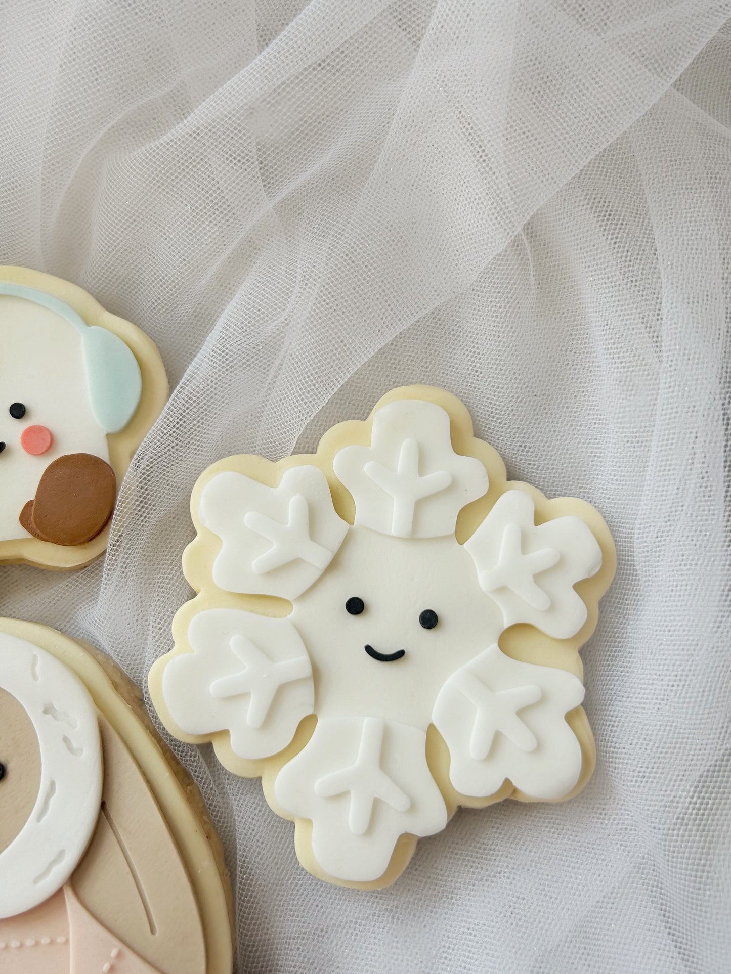 Snowflake plush cookie cutter and stamp