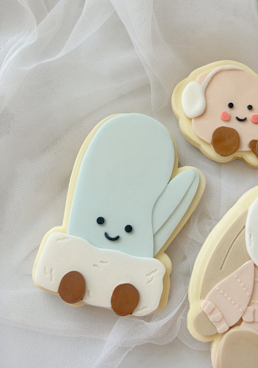 Glove plush cookie cutter and stamp