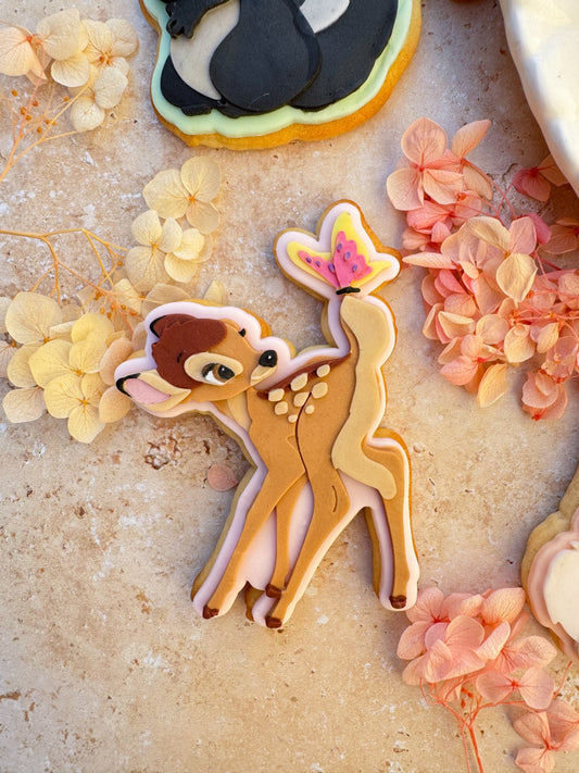 Deer with butterfly cookie cutter and stamp