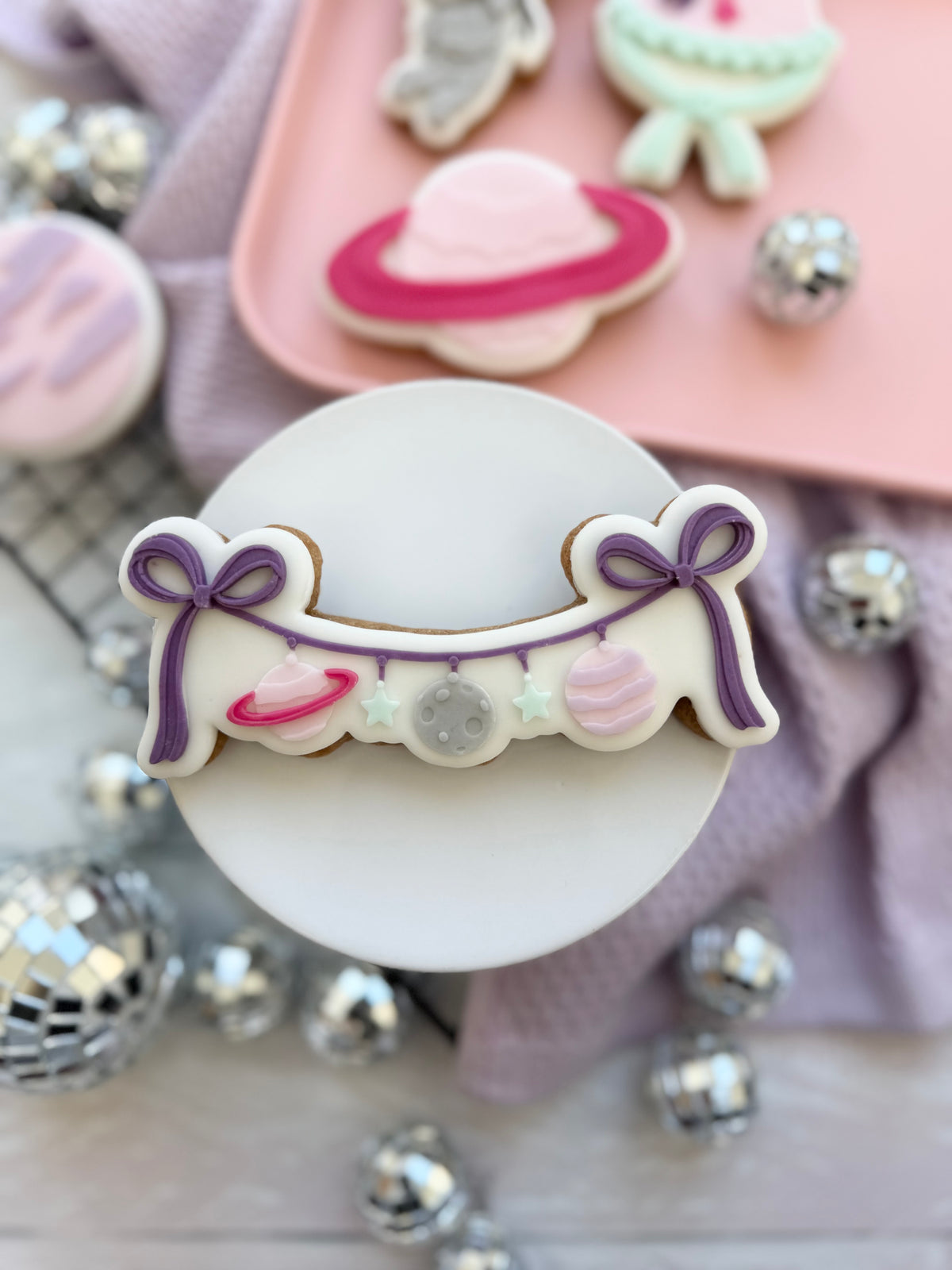 Planet banner with stars - Cookie Cutter & Stamp