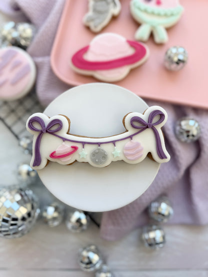 Planet banner with stars - Cookie Cutter & Stamp