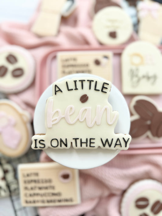 A little bean is on the way  - Cookie Cutter & Stamp