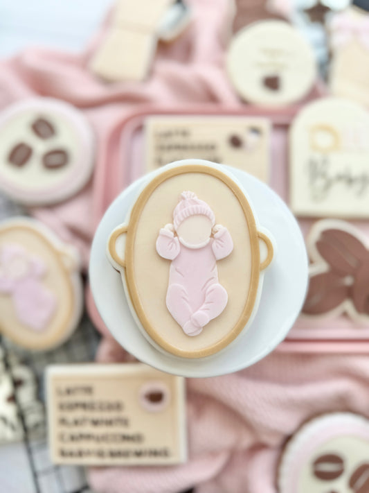 Baby with hat in Basinet - Cookie Cutter & Stamp