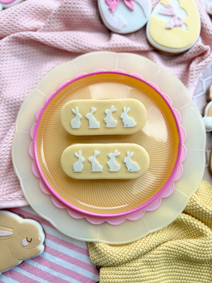 Bunny silhouettes in a line - Cookie Cutter & Stamp