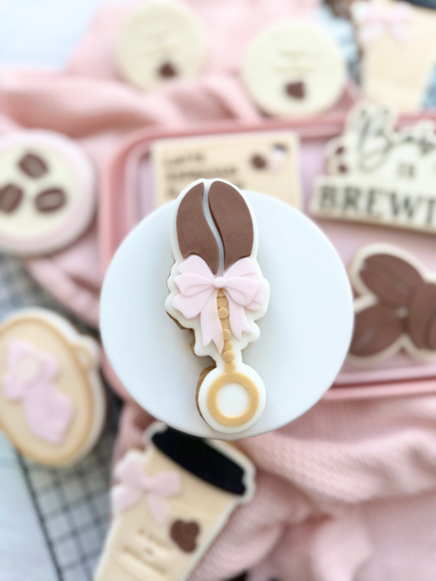Coffee bean baby rattle - Cookie Cutter & Stamp