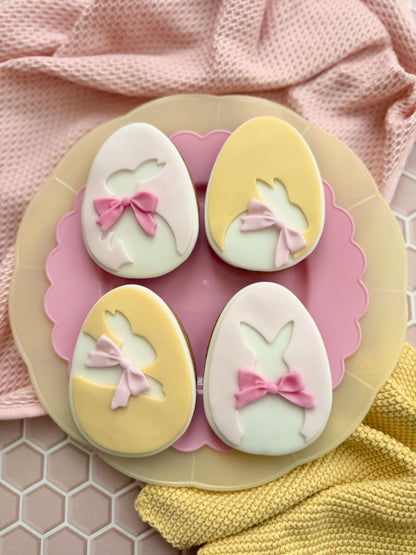 Rabbit silhouettes in eggs - Cookie Cutter & Stamp