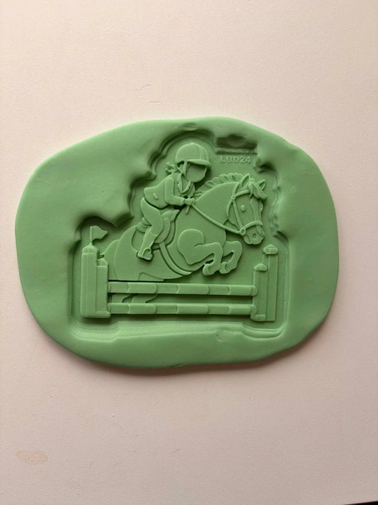 Horse and rider jumping - Cookie Cutter & Stamp