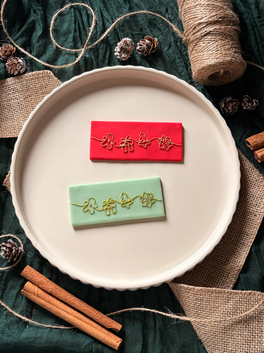 Christmas Line drawing  - Cookie Stamp & cutter