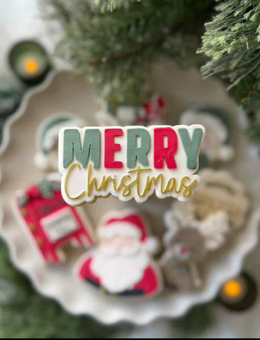 Merry christmas cookie cutter and stamp