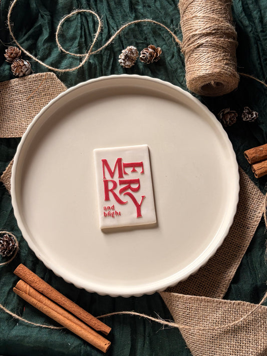 Merry and bright Plate - Cookie Stamp & cutter