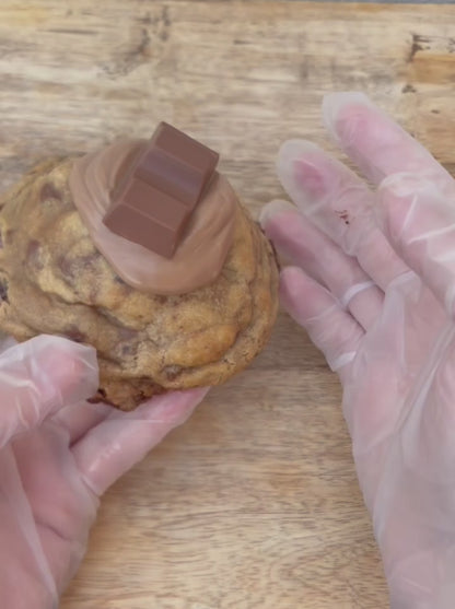 Gluten Free Kinder Stuffed NYC Cookie