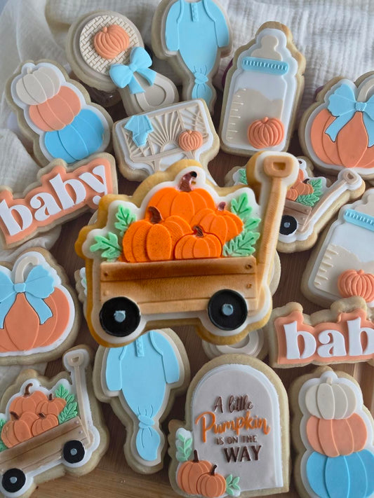 Pumpkins in trolley - Cookie Cutter & Stamp