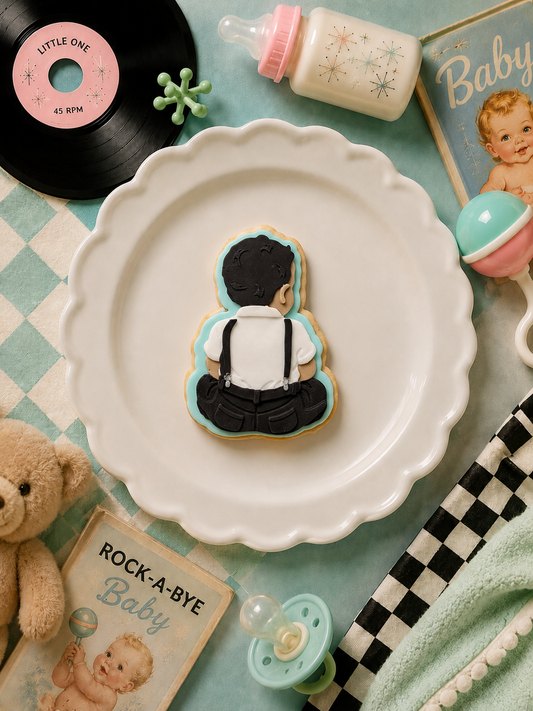 50's baby boy- Cookie Cutter & Stamp