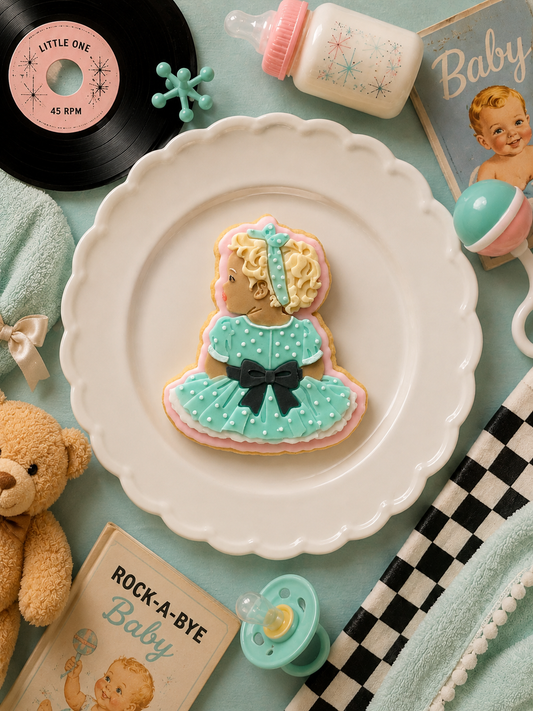 50's baby girl - Cookie Cutter & Stamp