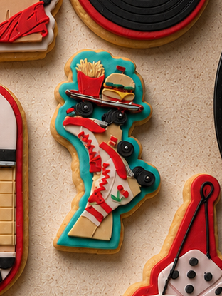 Roller skates with food tray - Cookie Cutter & Stamp
