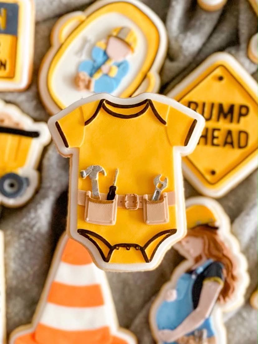 Baby romper with tool belt - Cookie Cutter & Stamp