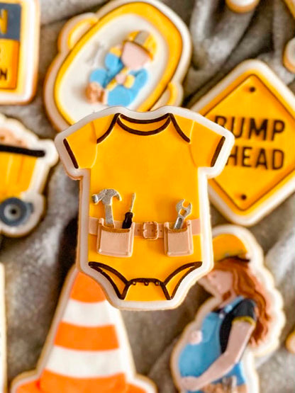 Baby romper with tool belt - Cookie Cutter & Stamp