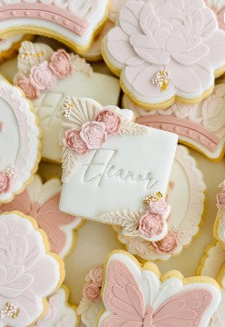 Peony cookie cutter and stamp