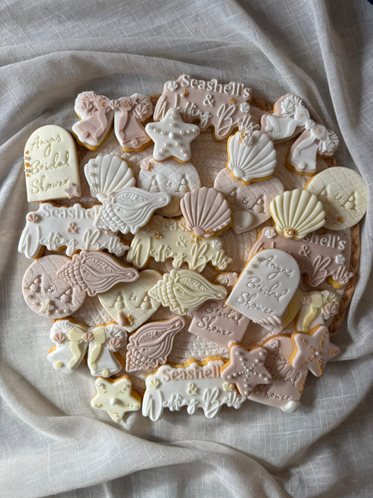 Wedding Bells With Shells Cookie Cutter & Stamp