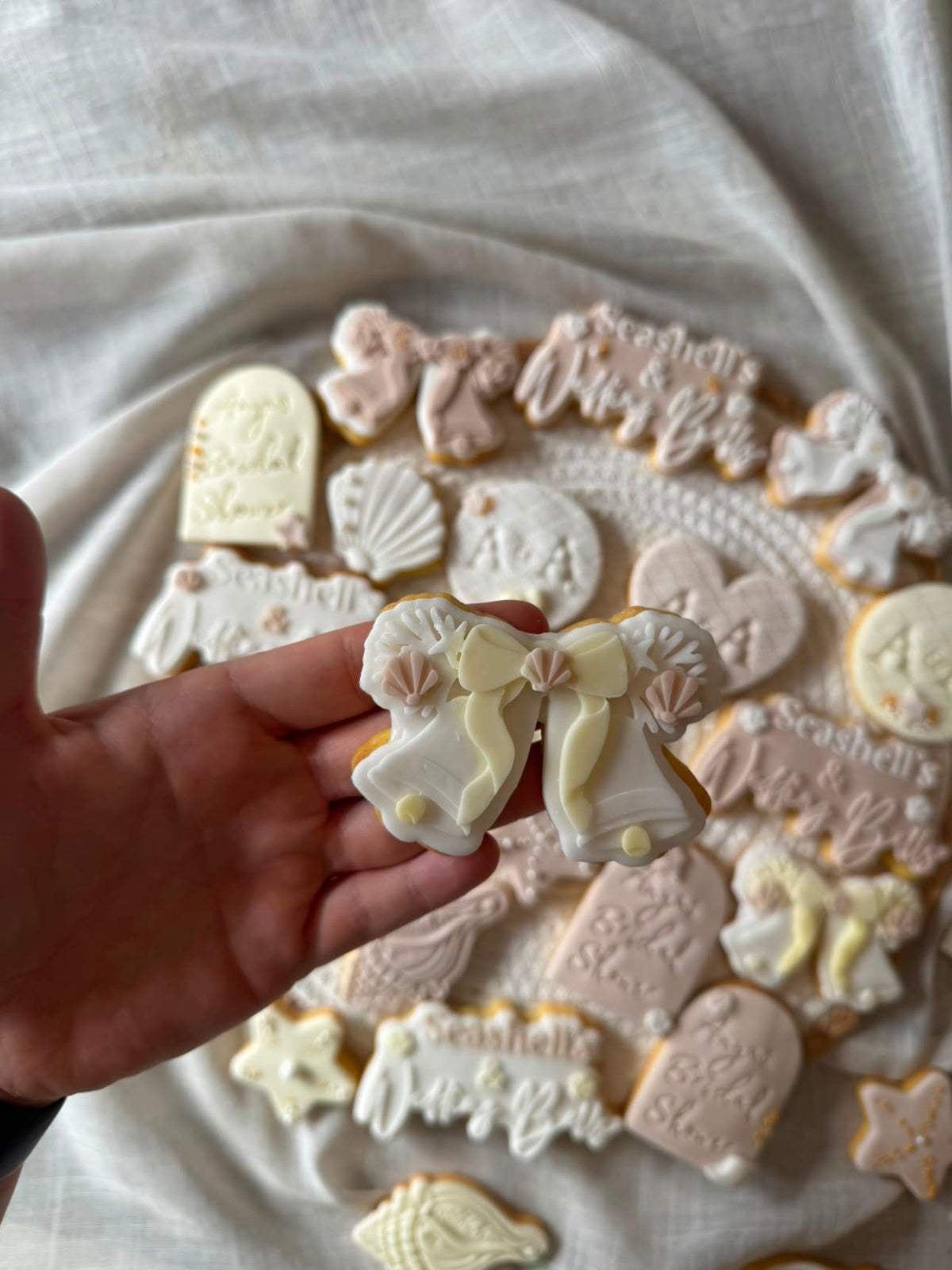 Wedding Bells With Shells Cookie Cutter & Stamp