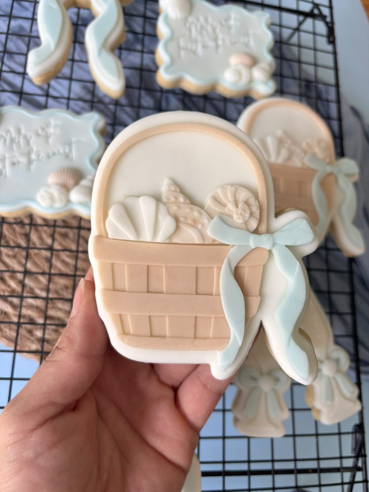 Shells In A Basket Cookie Cutter & Stamp