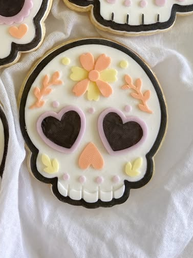 Sugar skull with flowers - Cookie Cutter & Stamp