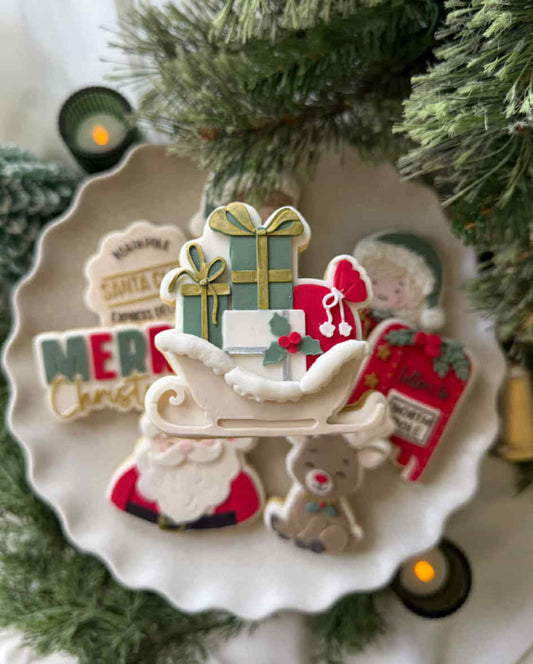 Santa's Sleigh cookie cutter and stamp