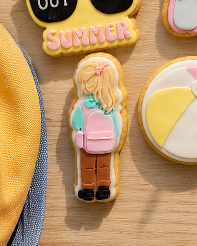 School girl with backpack - Cookie Cutter & Stamp