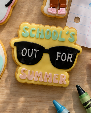 School's out for summer - Cookie Cutter & Stamp